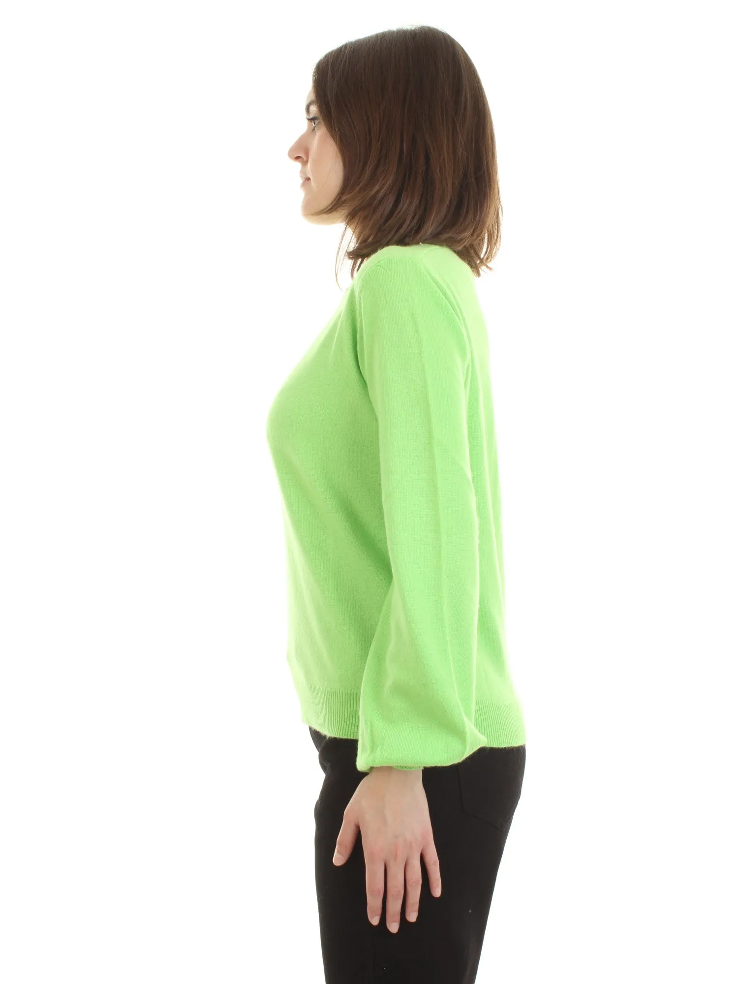 WHITE WISE Maglione girocollo in misto cashmere e lana Verde
