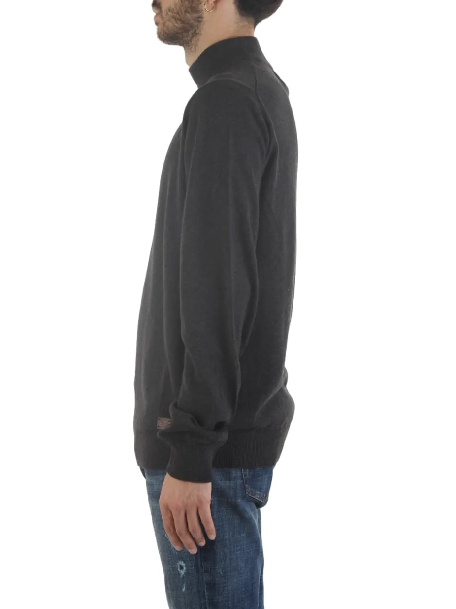 Yes Zee maglione lupetto in misto lana grigio antracite