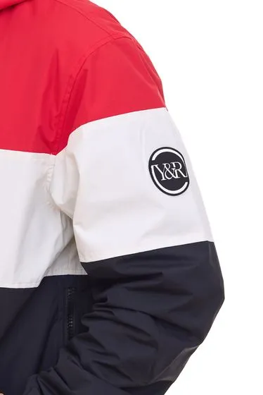 YOUNG & RECKLESS giacca da uomo di transizione pull-over in giacca a vento stile color block 140003 rosso-bianco-nero