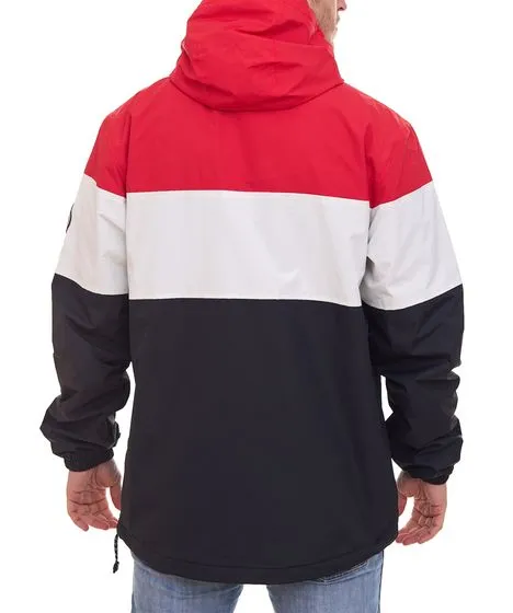 YOUNG & RECKLESS giacca da uomo di transizione pull-over in giacca a vento stile color block 140003 rosso-bianco-nero
