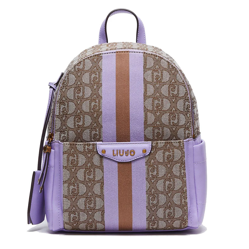 Zaino Donna LIU JO in Tessuto con Logo Jacquard color Teddy