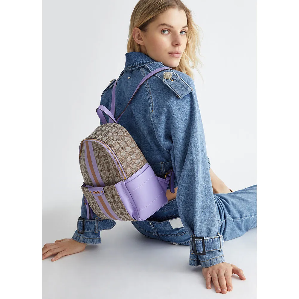 Zaino Donna LIU JO in Tessuto con Logo Jacquard color Teddy