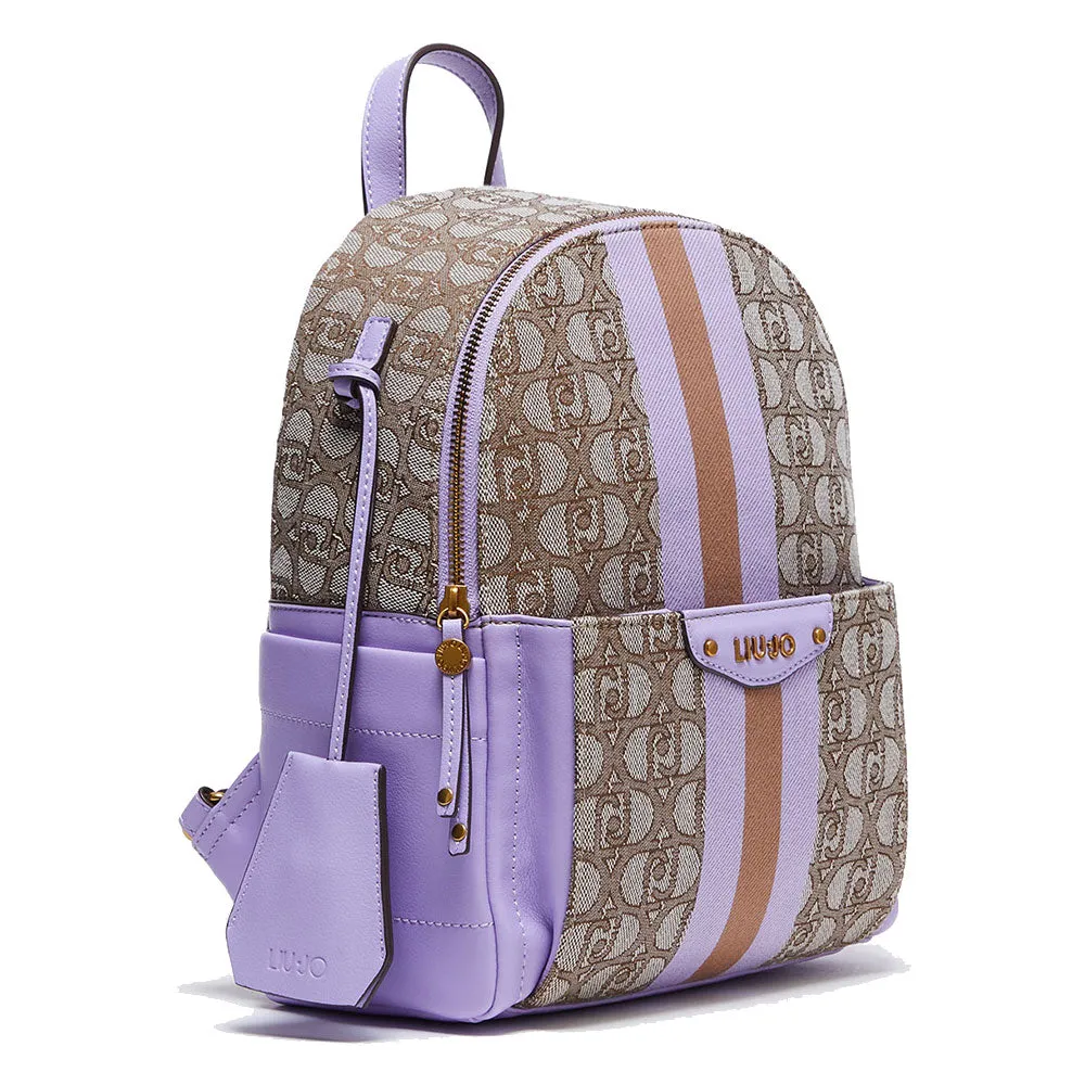 Zaino Donna LIU JO in Tessuto con Logo Jacquard color Teddy
