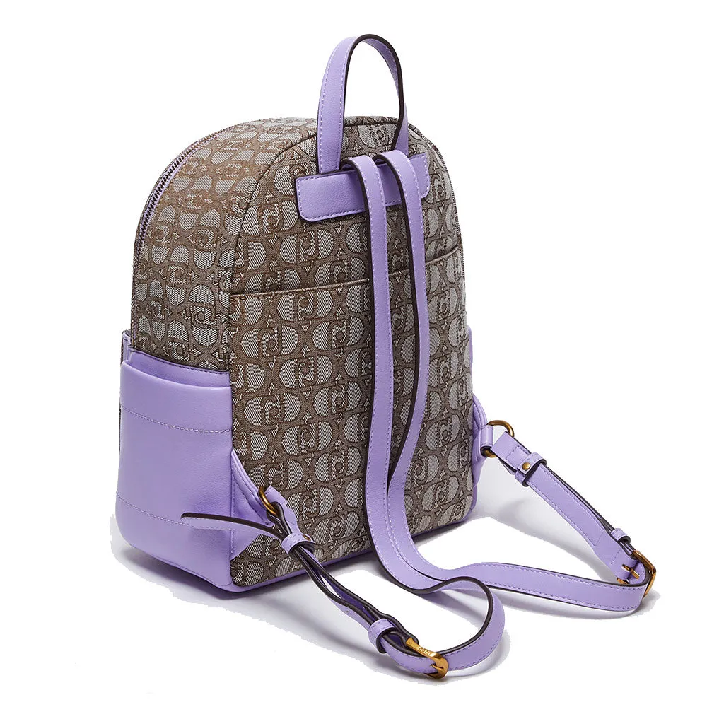 Zaino Donna LIU JO in Tessuto con Logo Jacquard color Teddy